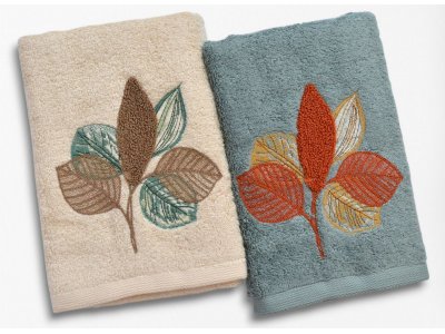 Подарочный набор полотенец Maribor - Leaf Bej-Mint (Turkey), 2 штуки Подарочный набор полотенец Maribor - Leaf Bej-Mint (Turkey), 2 штуки